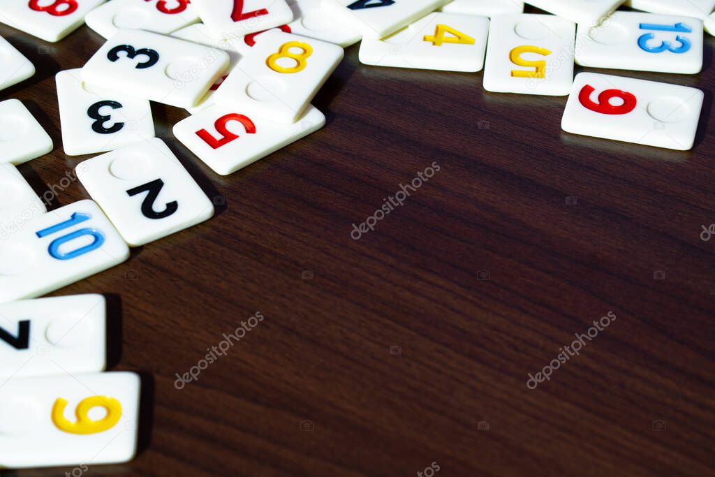 pieces of rummy placed in order on the table