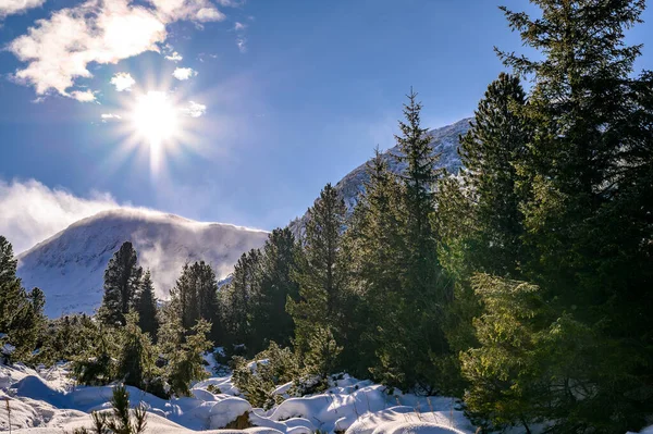 Low clouds covering the surrounding peaks in Retezat Mountains National Park