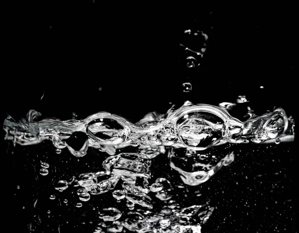 Superficie Dell Acqua Trasparente Nero Con Ondulazione Bolle — Foto Stock