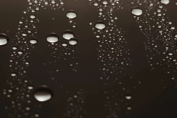 Gotas Agua Sobre Fondo Textura Vidrio Oscuro —  Fotos de Stock