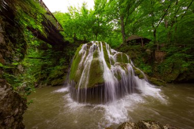 Bigar waterfall in Romania - one of the most beautiful waterfalls in the country. clipart