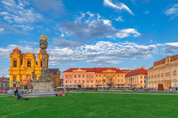 Union Square (Piata Unirii), Timisoara 'nın en güzel meydanlarından biri, Romanya-Haziran 5, 2020