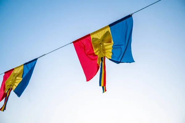 Bandera Rumanía Viento — Foto de Stock