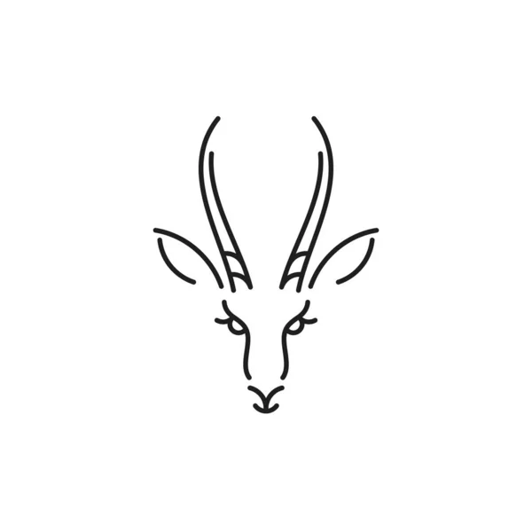 Antelope Springbok Outline Style Isolated Animal White Background Stock Illustration