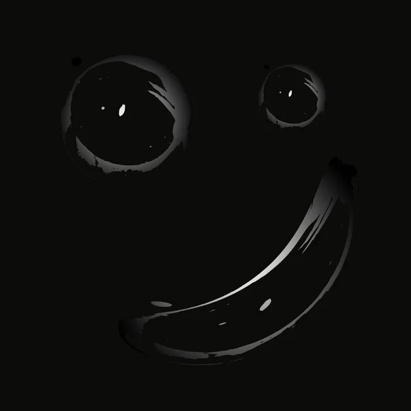 Smiling Face Black Isolated Two Eyes Mouth Gray Gradient Dark — kuvapankkivalokuva