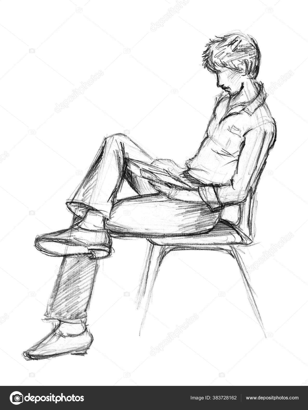 Man sitting down Drawing Reference and Sketches for Artists