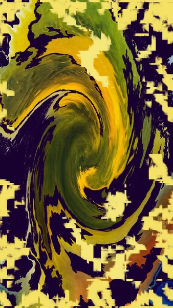 Naadloos Abstract Patroon Herfstkleuren Gele Vlekken Oranje Groene Werveling Een — Stockfoto