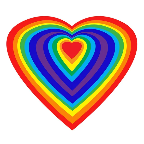 Rainbow Heart Isolated White Background Valentine Card Illustration Holiday Greetings — Stock Photo, Image