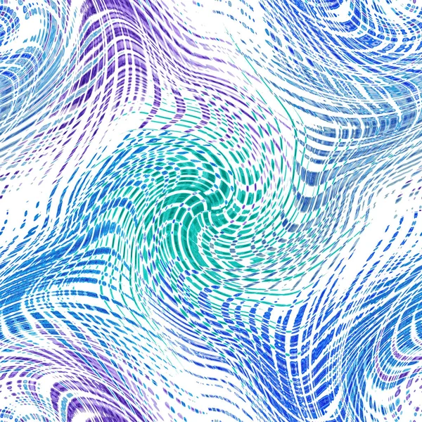 Безшовний Абстрактний Візерунок Сітчастим Зображенням Сині Бірюзові Бузкові Лінії Плями — стокове фото