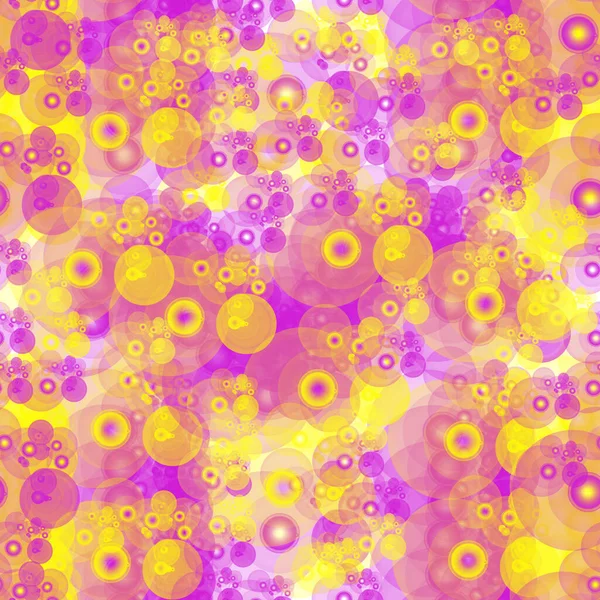 Patrón Abstracto Sin Costuras Círculos Transparentes Aleatoriamente Dispersos Color Amarillo —  Fotos de Stock