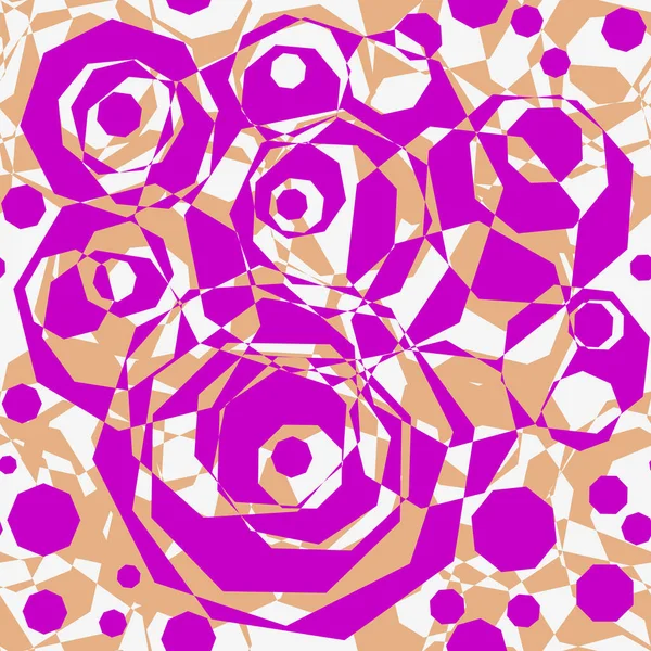 Bezproblémový Abstraktní Vzor Geometrických Prvků Lilac Zlaté Polygonální Tvary Bílém — Stock fotografie