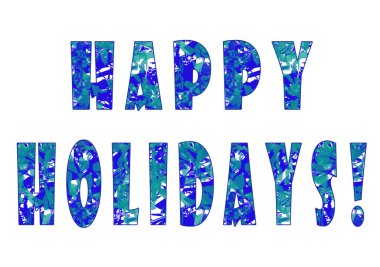 Kış geliyor. Üç kelimenin tasviri. Beyaz arkaplandaki turkuaz harfler. Soğuk, buz gibi bir doku. Tatil kutlamaları, tişörtler, kartlar, afişler, posterler için..