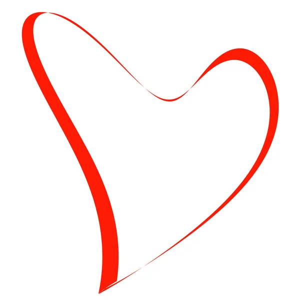 Абстрактне Зображення Бітового Серця Вигляді Стрічки Червоний Ізольований Елемент Білому — стокове фото