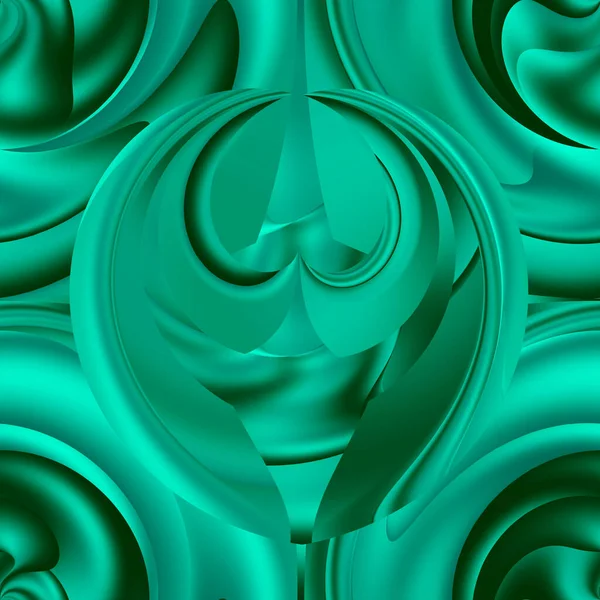 Naadloos Abstract Patroon Met Vervormde Elementen Gebogen Groene Oppervlakken Effect — Stockfoto