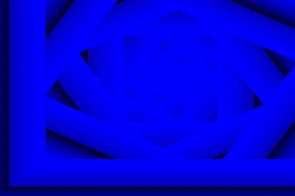 抽象向量3D蓝调背景 四边形框架相互交织在一起 蓝色梯度 — 图库矢量图片