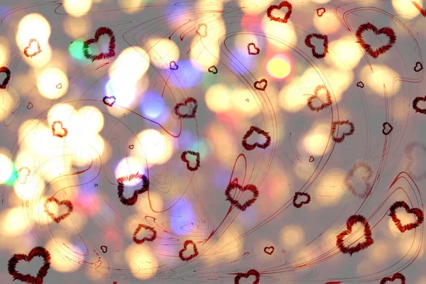 beautiful video with hearts on a shiny background