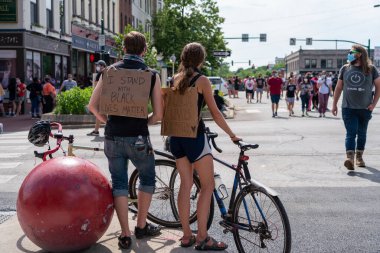 Bloomington, Indiana, ABD 'de Siyahların Yaşamı Önemli Protesto. 5 Haziran 2020