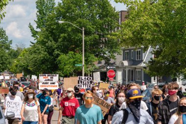 Bloomington, Indiana, ABD 'de Siyahların Yaşamı Önemli Protesto. 5 Haziran 2020