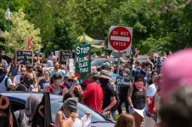 Bloomington, Indiana, ABD 'de Siyahların Yaşamı Önemli Protesto. 5 Haziran 2020