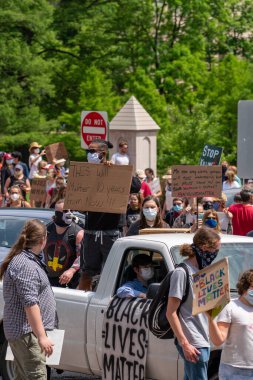 Bloomington, Indiana, ABD 'de Siyahların Yaşamı Önemli Protesto. 5 Haziran 2020