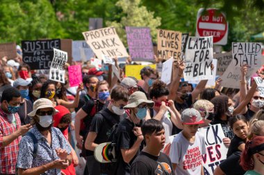 Bloomington, Indiana, ABD 'de Siyahların Yaşamı Önemli Protesto. 5 Haziran 2020