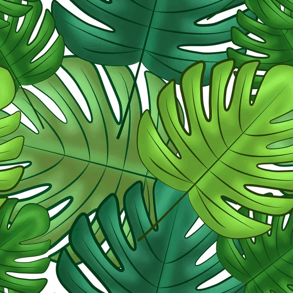 색조의 녹색과 배경을 원시적 단풍잎이다 패턴의 커다랗고 입니다 당신의 디자인 — 스톡 벡터