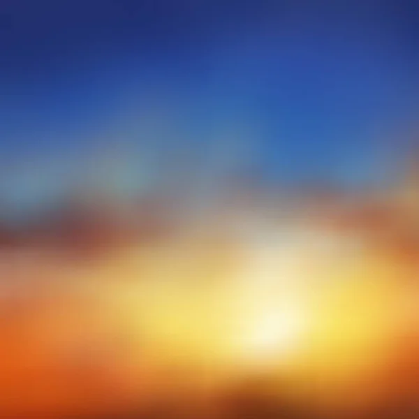 Schöner Vektorhintergrund Naturphänomen Bräunlich Orangefarbener Sonnenuntergang Oder Aufgang Blauer Himmel — Stockvektor