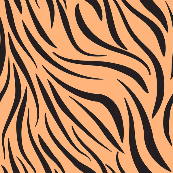 Płynny Animalistyczny Nadruk Czarny Pomarańczowy Imituje Skórę Tygrysa Świetne Dekoracji — Wektor stockowy