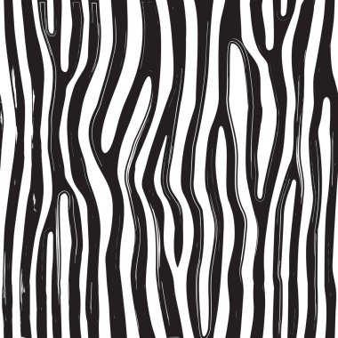 Kusursuz siyah ve beyaz, zebra derisini taklit eden soyut izler. Kumaşlar, tekstil, hediye paketleme tasarımı, basılı malzemeler ve reklamlar için harika..