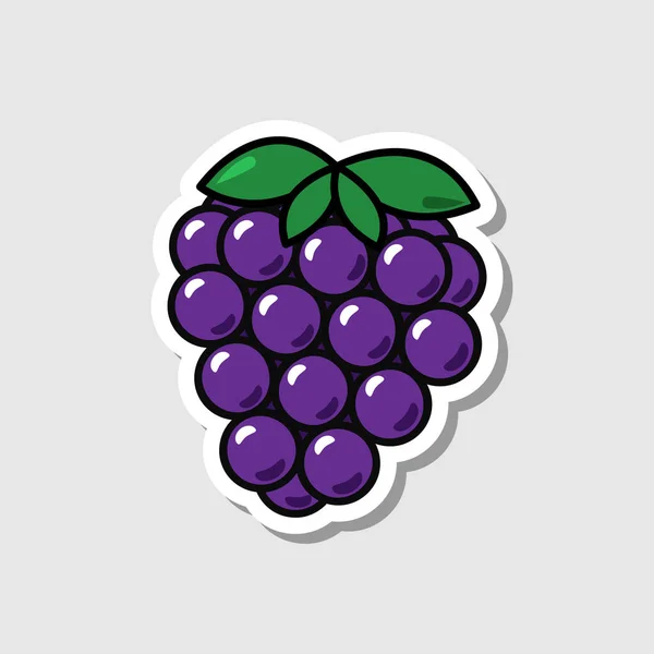 Vector Blackberry Sticker Cartoon Stil Isolierte Beere Mit Schatten — Stockvektor