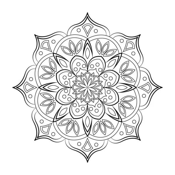 Mandala Para Colorear Libro Patrón Vectorial Redondo Con Elementos Decorativos — Vector de stock