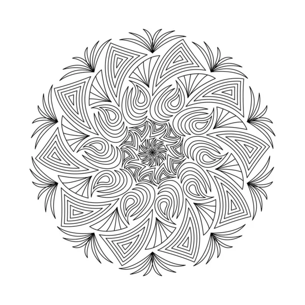 Mandala Vectorial Para Colorear Patrón Redondo Con Elementos Decorativos Decoración — Archivo Imágenes Vectoriales