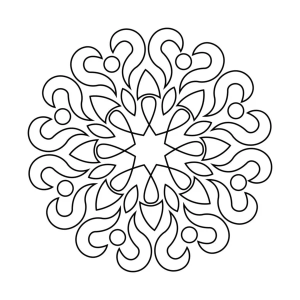 Mandala Para Colorir Padrão Vetorial Redondo Com Elementos Decorativos Decoração — Vetor de Stock