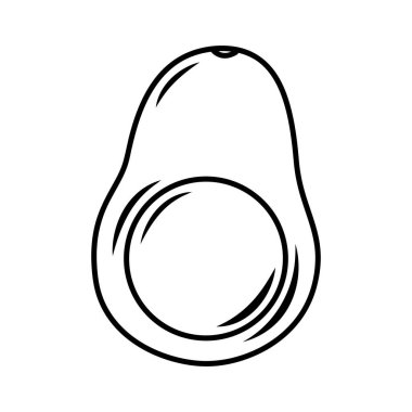 Vektör çizgisi avokado ikonu. Çizgi film tarzında izole edilmiş meyve silueti. Renklendirme için meyve piktogramı