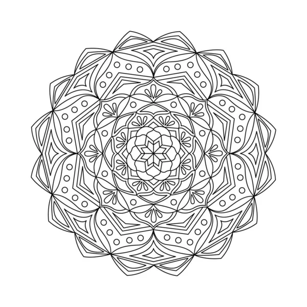 Boyama sayfası için Mandala. Dekoratif elementlerle yuvarlak desen. Kitap, tasarım, illüstrasyon, oyunlar, rahatlama ve meditasyon için dekorasyon.