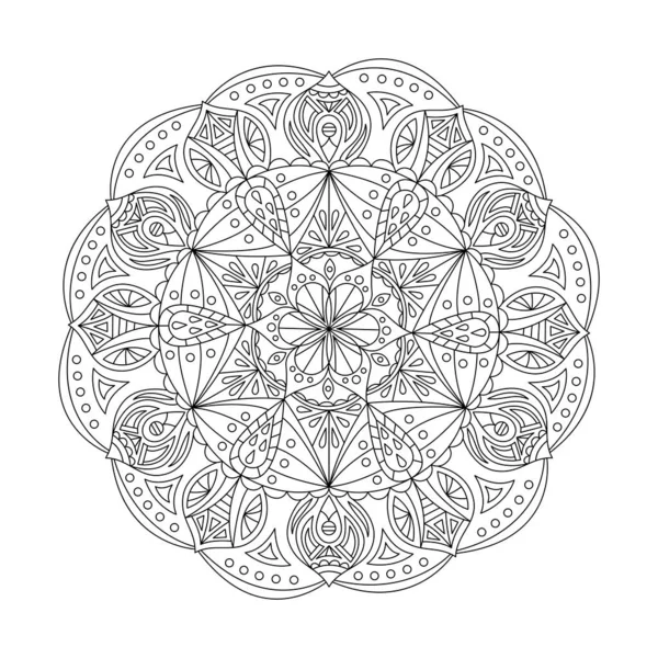 Mandala Pour Coloration Motif Rond Avec Éléments Décoratifs Décoration Pour — Image vectorielle