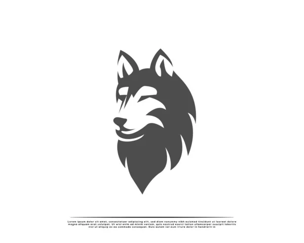 Logotipo Vista Cara Lobo Cabeça Ilustração Projeto Símbolo —  Vetores de Stock