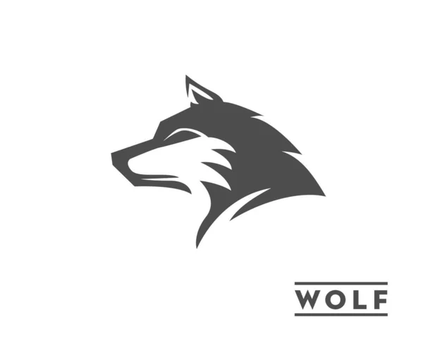 Modern sade baş kurt görünümü sanat logosu, sembol tasarım çizimi