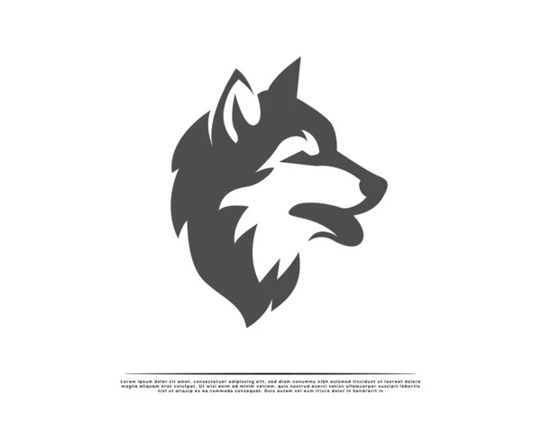 Einfache Eleganz Schwarzer Hund Wolfskopf Logo Symbol Design Illustration — Stockvektor