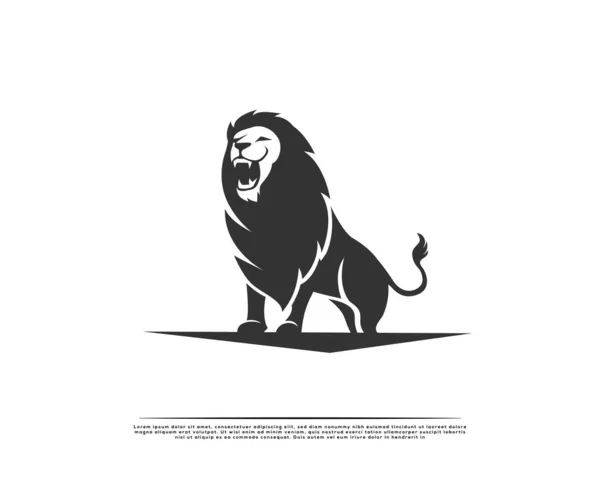 Лев Элегантности Ревущей Иллюстрацией Логотипа — стоковый вектор