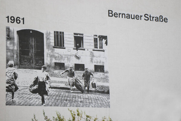 BERLIN, GERMANY - OCTOBER 11, 2017: Photo collage on the wall in Berlin.