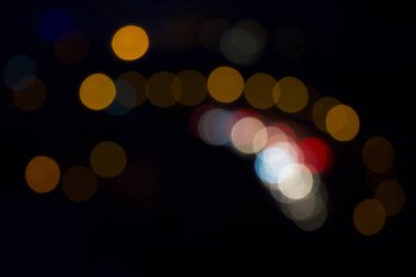 Soyut ışık çemberi arkaplanı, renkli ışıklar, odak yok