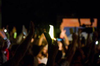 Gürcistan Parlamentosu önünde, Gavrilov 'un Gecesi veya Gürcistan' daki hükümet karşıtı protestolar olarak da bilinen protestolar düzenleniyor. Tiflis, Gürcistan.