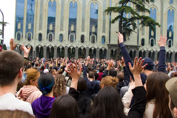 Proteste Georgiane Davanti Parlamento Della Georgia Note Anche Come Proteste — Foto Stock