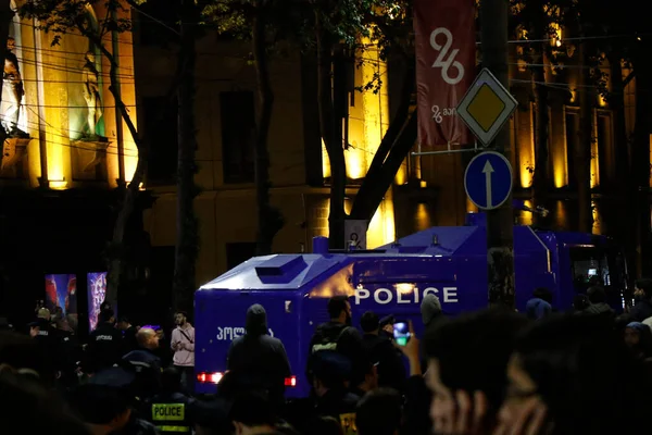 Gruzínské Protesty Před Gruzínským Parlamentem Známým Také Jako Protivládní Protesty — Stock fotografie