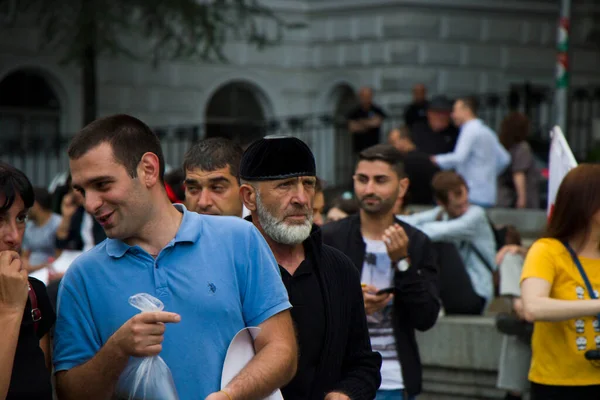 Тбилиси Георгия Июня 2019 Года Грузинские Протесты Перед Зданием Парламента — стоковое фото