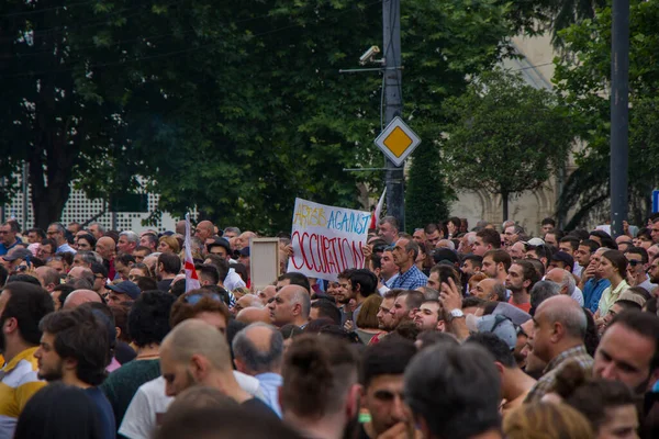 Georgische Protesten Voor Het Parlement Van Georgië Ook Bekend Als — Stockfoto