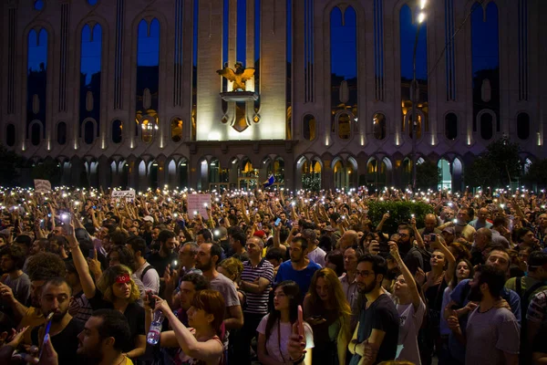 Georgische Protesten Voor Het Parlement Van Georgië Ook Bekend Als — Stockfoto