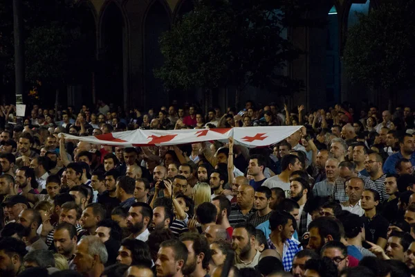 Protestas Georgianas Frente Parlamento Georgia También Conocidas Como Noche Gavrilov —  Fotos de Stock