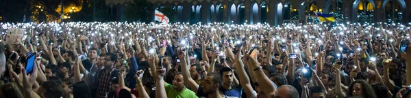 Protestos Georgianos Frente Parlamento Geórgia Também Conhecido Como Noite Gavrilov — Fotografia de Stock